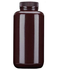 Brown HDPE wide mouth reagent bottle