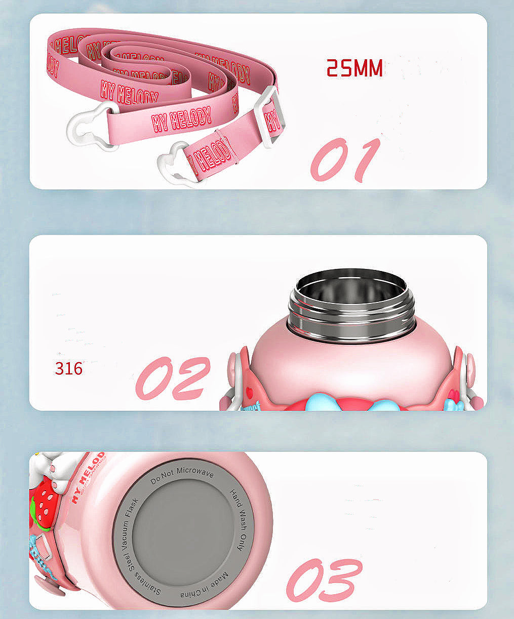 Sanrio bottles Portable Insulated Cup