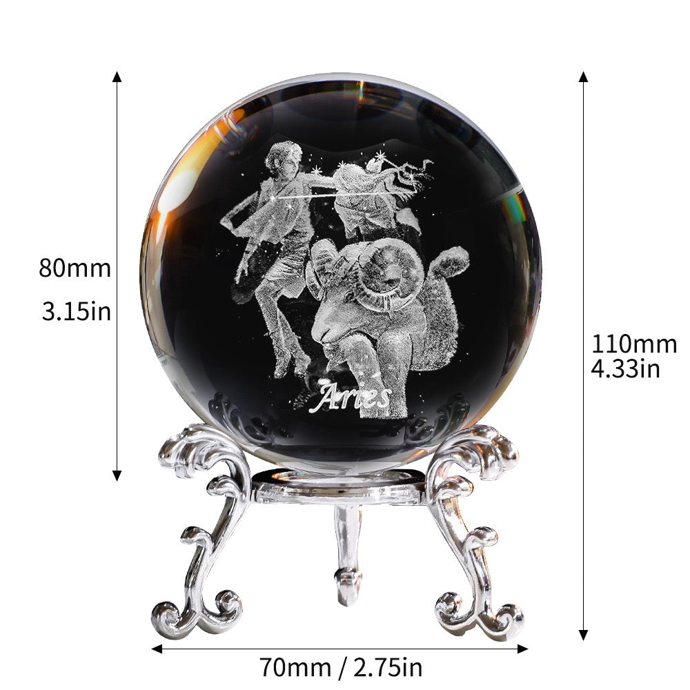 Est010001 Zodiac 3D Crystal Desk Decoration