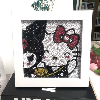 DIY Kuromi & Kitty diamond painting