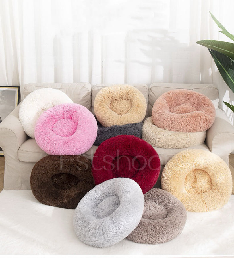 Уютная плюшевая кровать для домашних животных Estshoon Gradient с нескользящим дном, 1 теплая длинная плюшевая подушка, мягкая мебель для собак и кошек, пушистая подушка-гнездо для кошек, маленьких собак, аксессуары для собак и кошек 