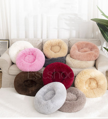 Уютная плюшевая кровать для домашних животных Estshoon Gradient с нескользящим дном, 1 теплая длинная плюшевая подушка, мягкая мебель для собак и кошек, пушистая подушка-гнездо для кошек, маленьких собак, аксессуары для собак и кошек 