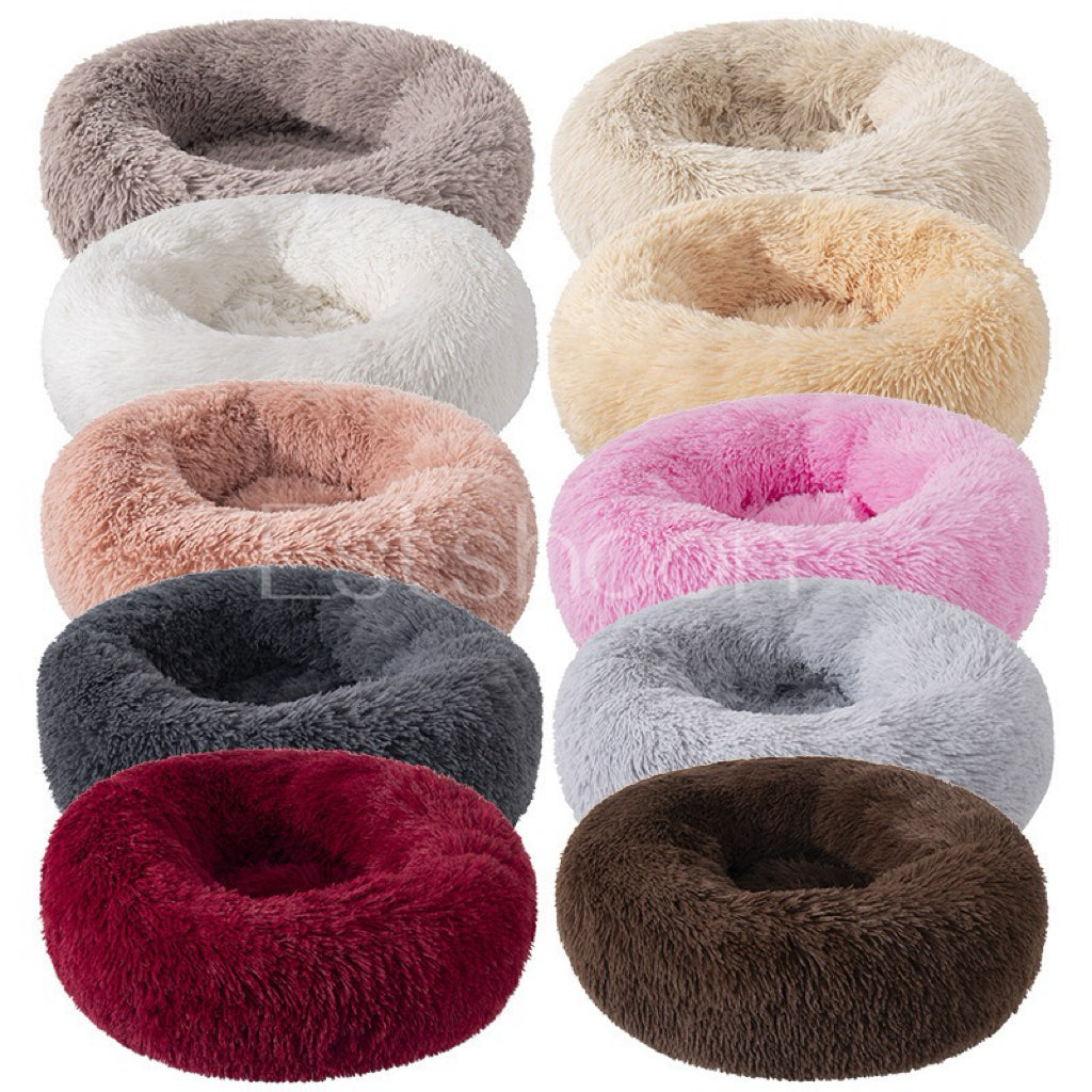 Уютная плюшевая кровать для домашних животных Estshoon Gradient с нескользящим дном, 1 теплая длинная плюшевая подушка, мягкая мебель для собак и кошек, пушистая подушка-гнездо для кошек, маленьких собак, аксессуары для собак и кошек 