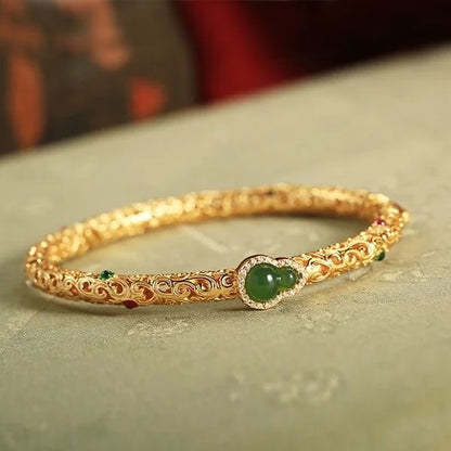 Bracelet Xiangyun gourd bracelet, ancient Chinese national court style, open bracelet, retro gold-plated hand jewelry