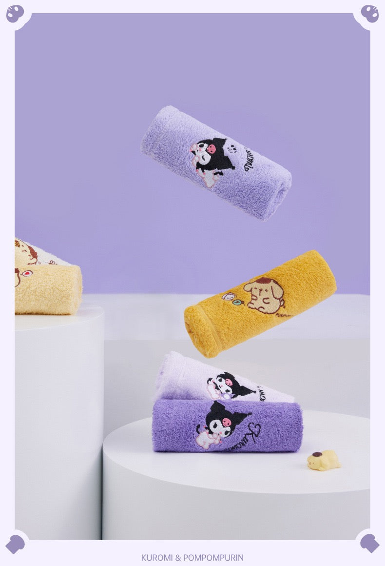 Est020011 Towel Sanrio kuromi pompom cotton towel