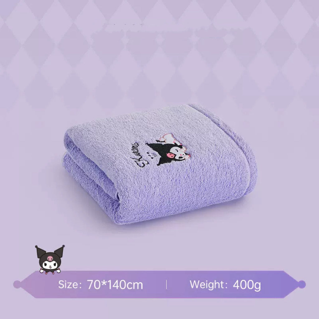 Est020011 Towel Sanrio kuromi pompom cotton towel