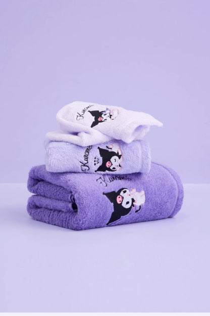 Est020011 Towel Sanrio kuromi pompom cotton towel