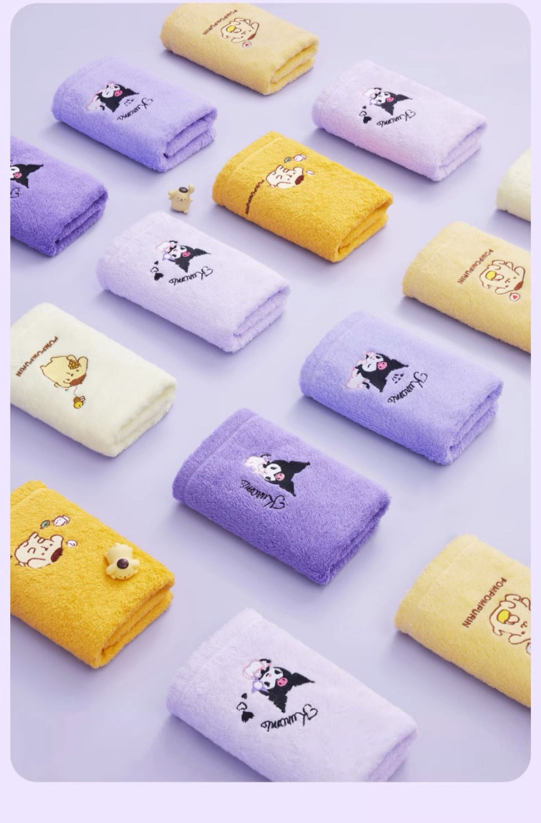 Est020011 Towel Sanrio kuromi pompom cotton towel