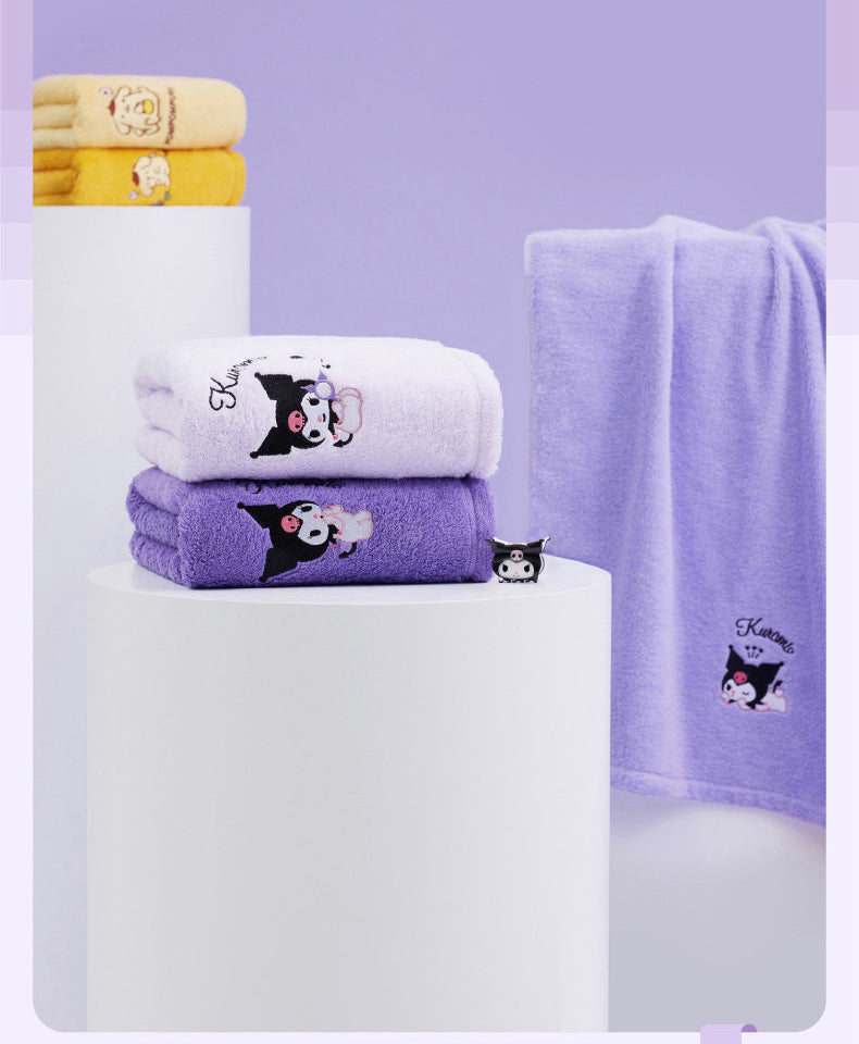 Est020011 Towel Sanrio kuromi pompom cotton towel