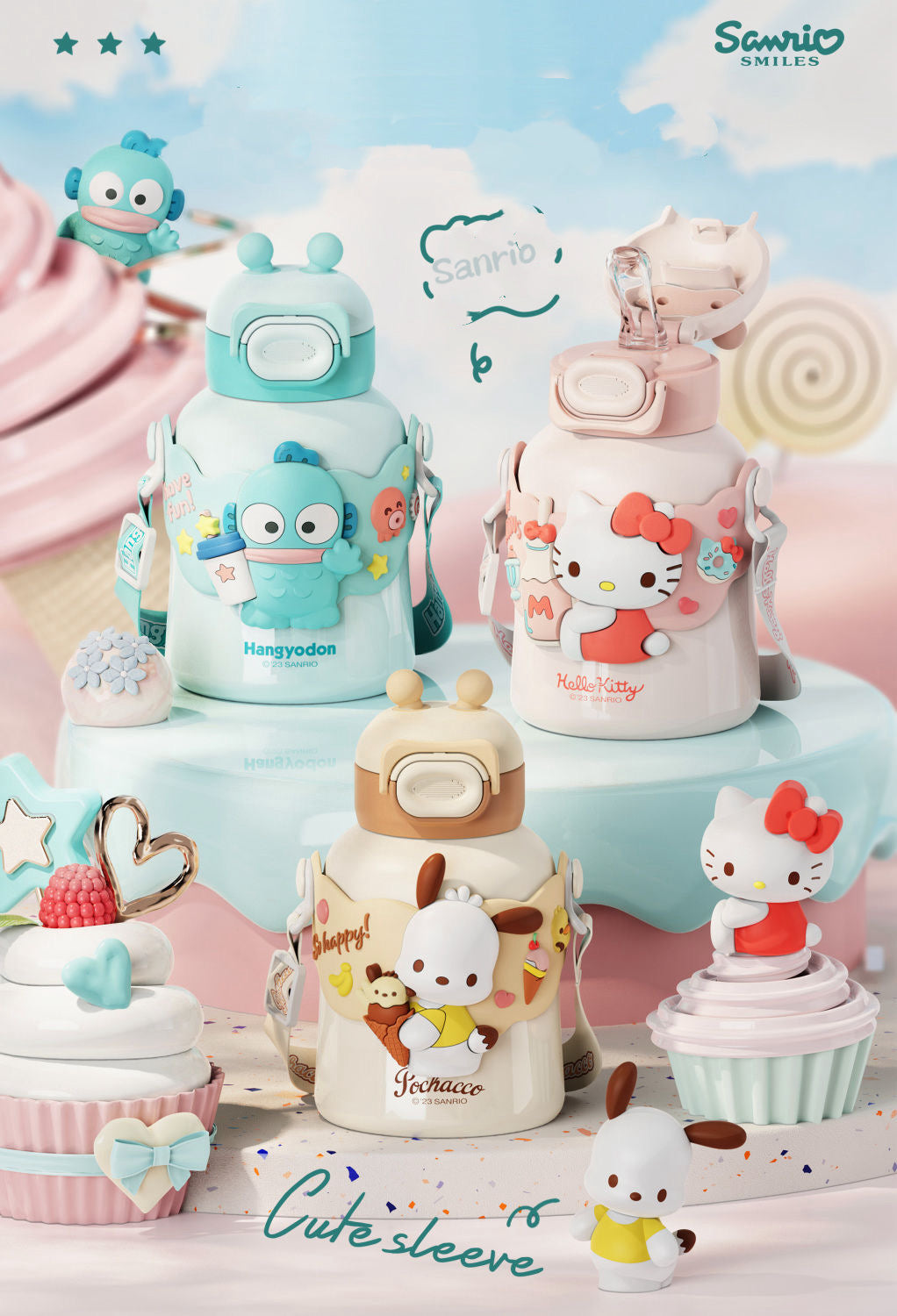 Бутылки Sanrio Портативная изолированная чашка