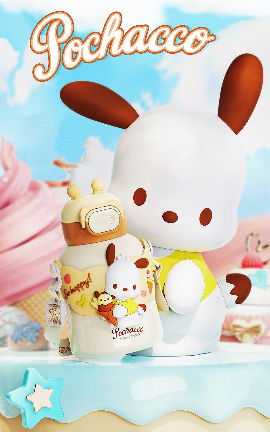 Бутылки Sanrio Портативная изолированная чашка