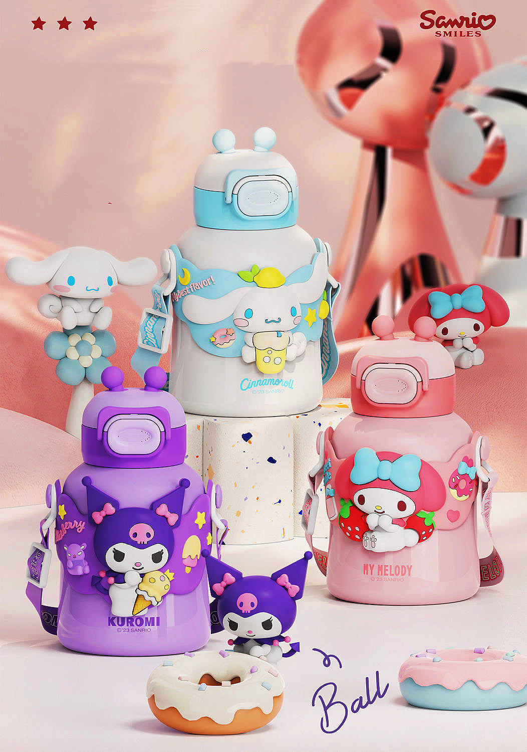 Бутылки Sanrio Портативная изолированная чашка