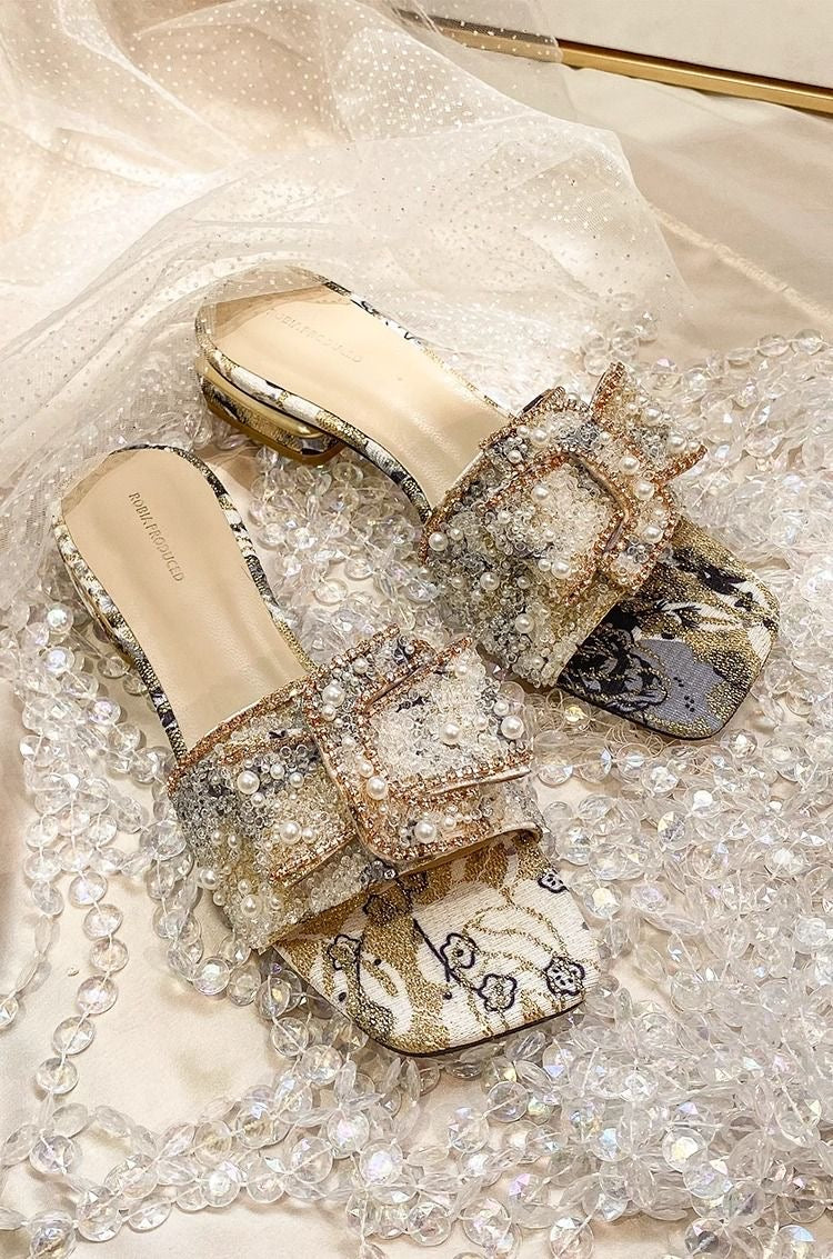 Sandals for girls with pearls and diamonds princess