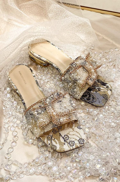 Sandals for girls with pearls and diamonds princess