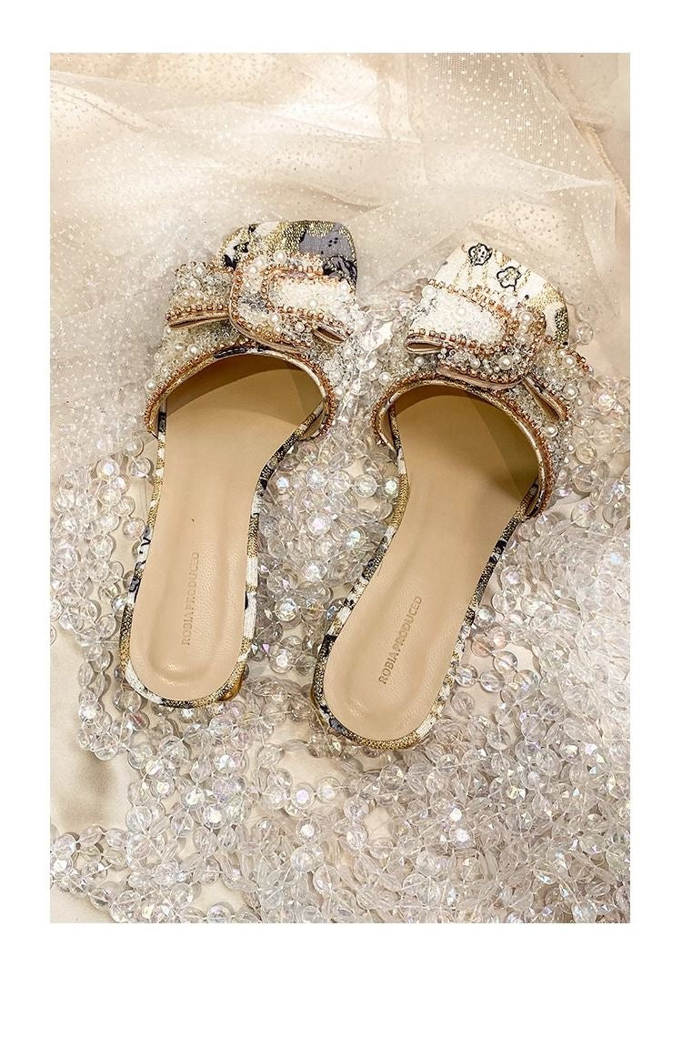 Sandals for girls with pearls and diamonds princess