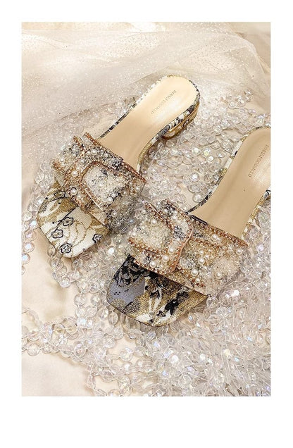 Sandals for girls with pearls and diamonds princess