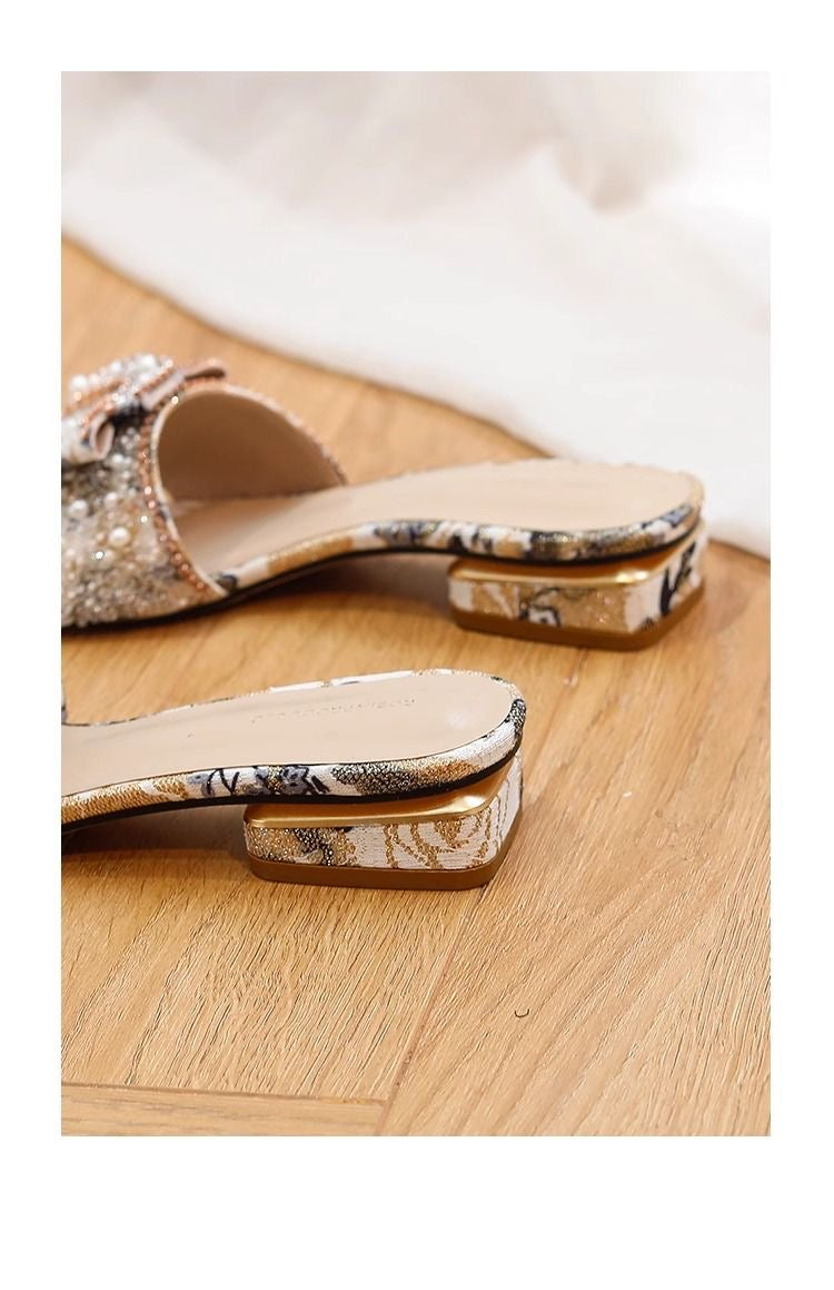 Sandals for girls with pearls and diamonds princess