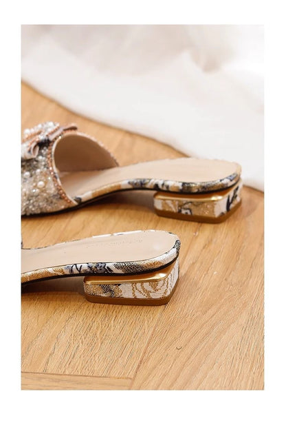 Sandals for girls with pearls and diamonds princess