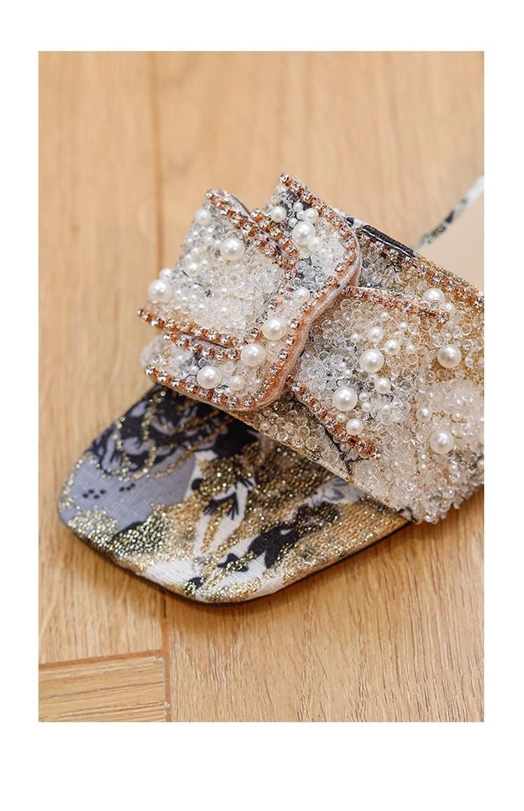 Sandals for girls with pearls and diamonds princess