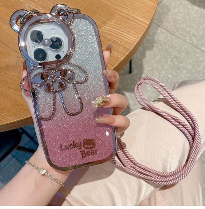 Cute Bear IPhone case with Lanyard （lane )2