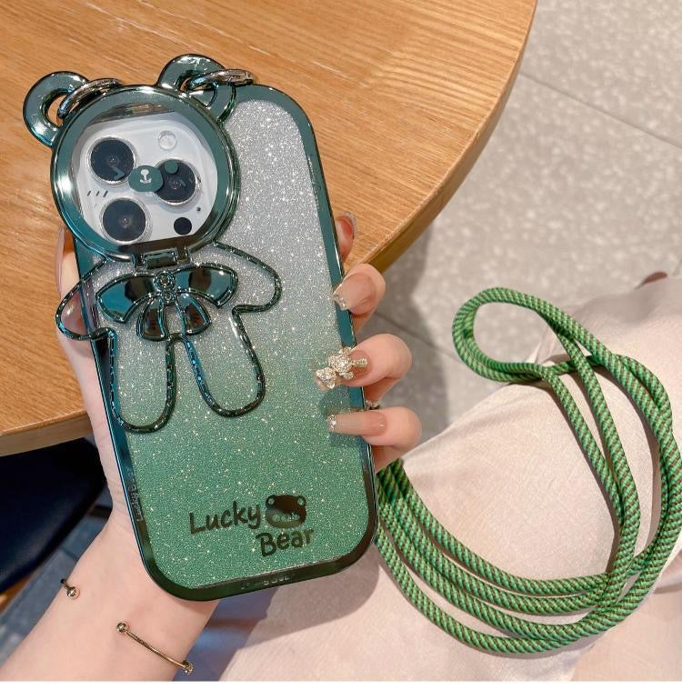 Cute Bear IPhone case with Lanyard （lane )2