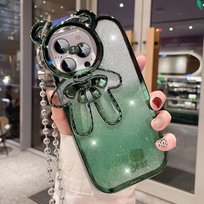 Cute Bear IPhone case with Lanyard （lane )2