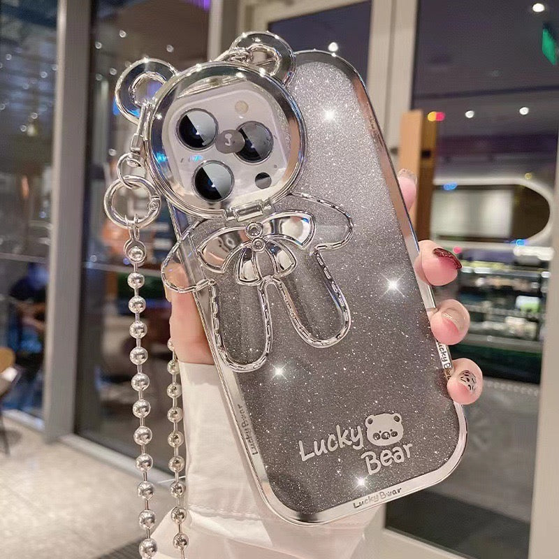 Cute Bear IPhone case with Lanyard （lane )2