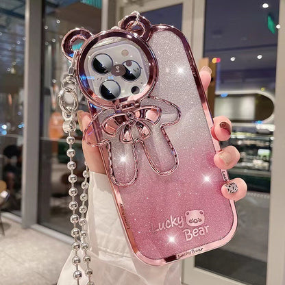 Cute Bear IPhone case with Lanyard （lane )2