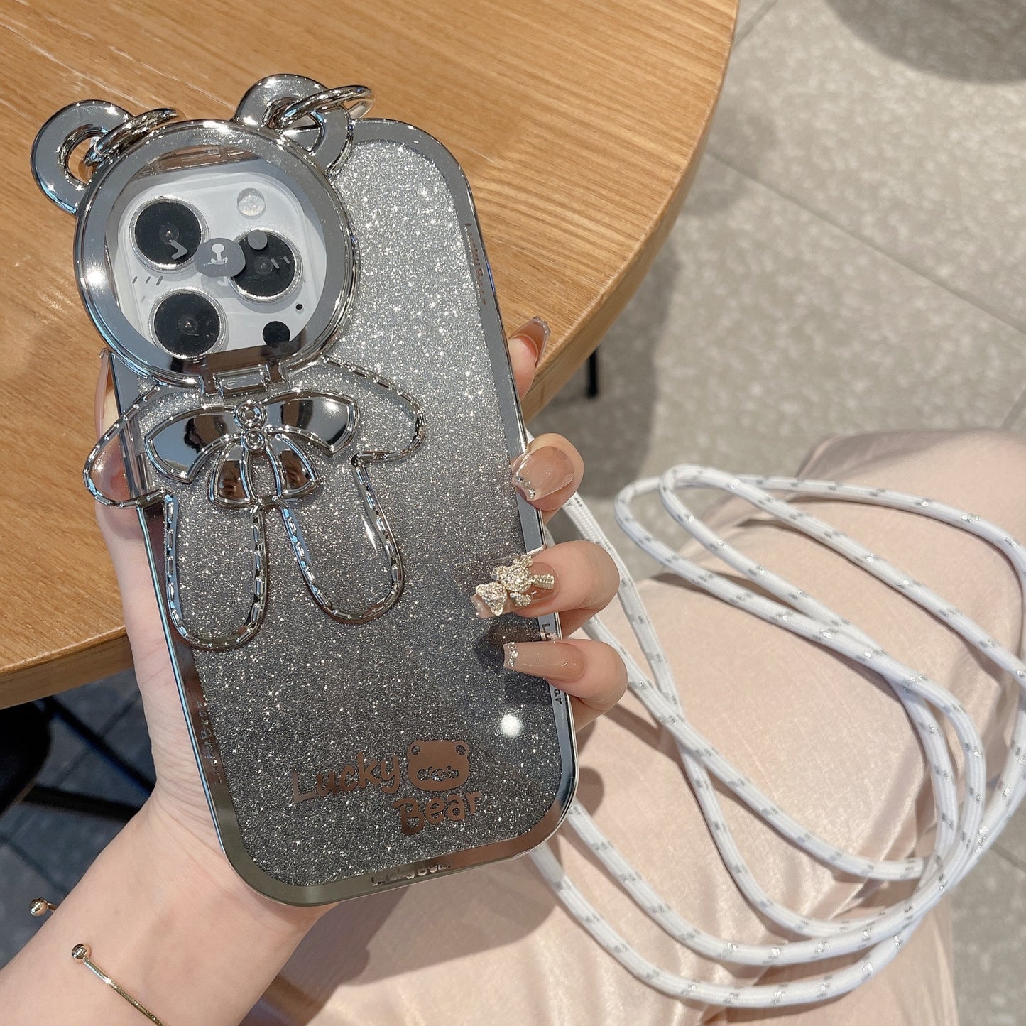 Cute Bear IPhone case with Lanyard （lane )2