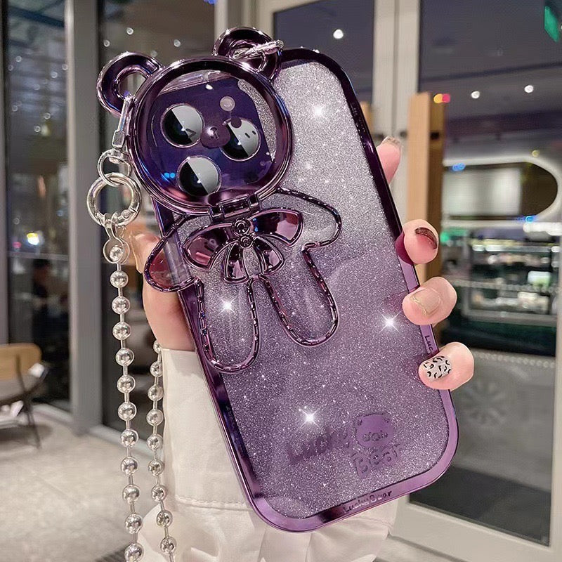 Cute Bear IPhone case with Lanyard （lane )2