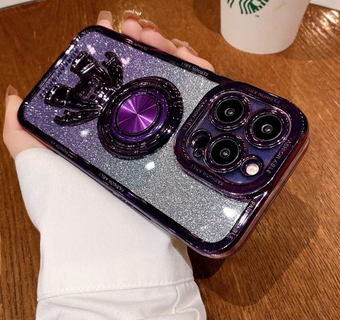 Creative 3D Astronauts decor Phone Case with Metal Ring Stand