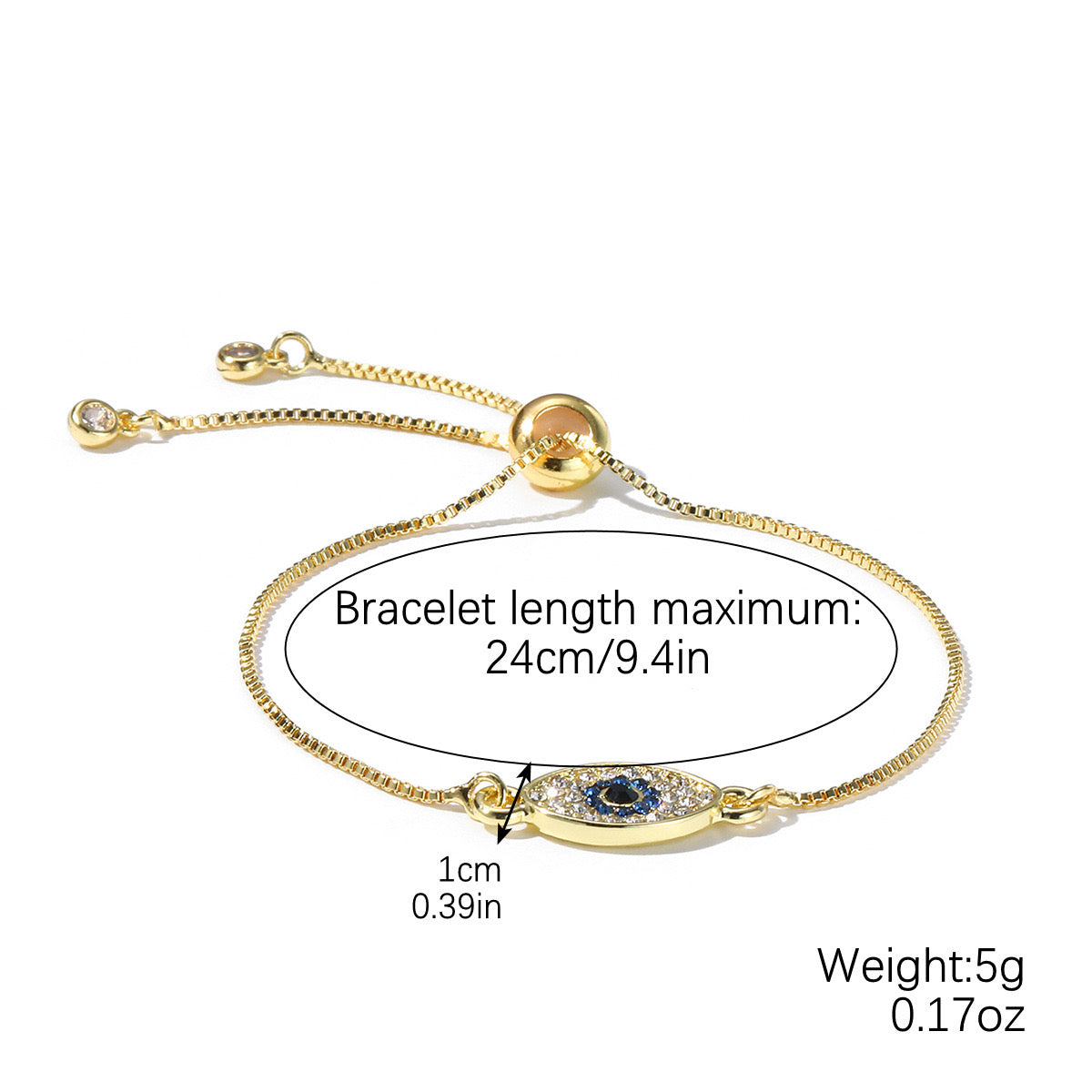 Colored zircon bracelet, square adjustable