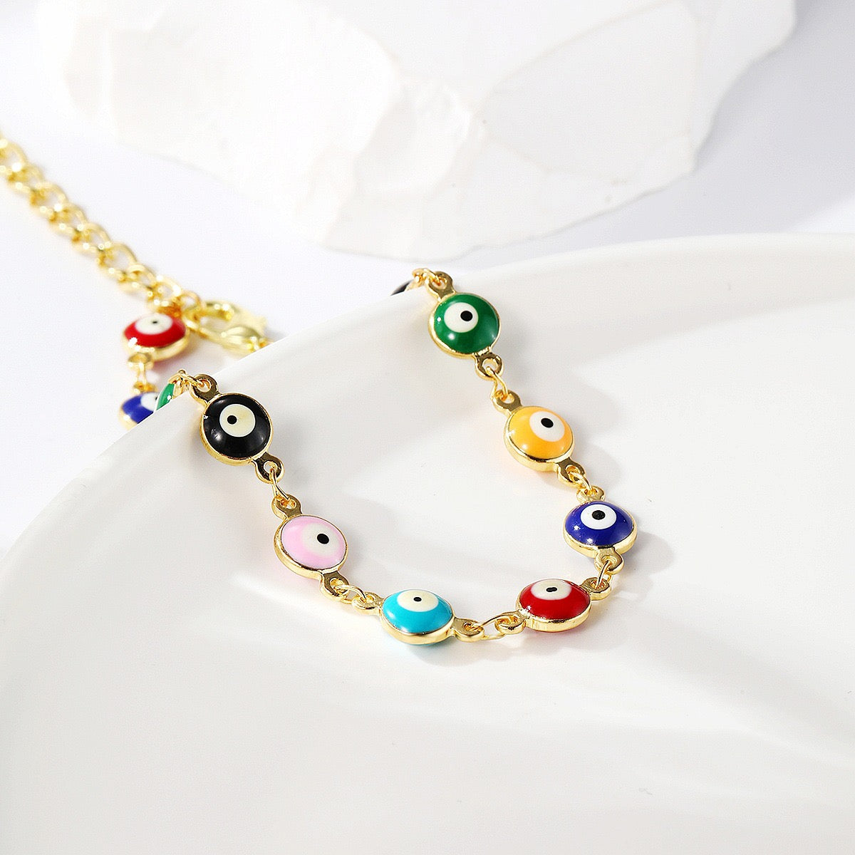 Colored zircon bracelet, square adjustable