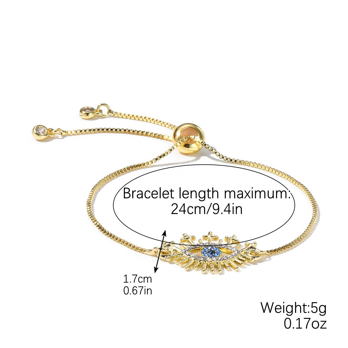 Colored zircon bracelet, square adjustable