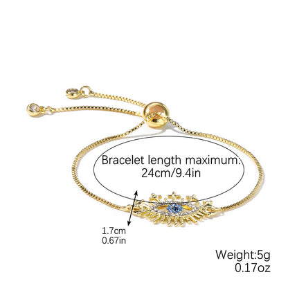 Colored zircon bracelet, square adjustable